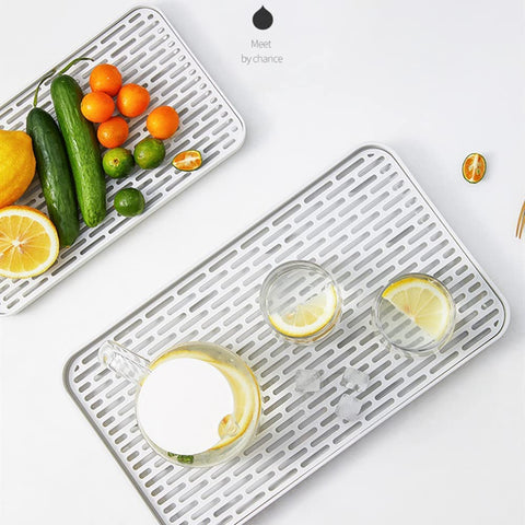 Bonilve drain rack white grey finish blends with modern kitchens
