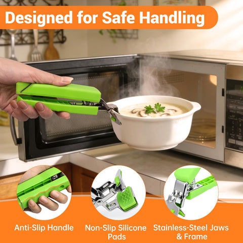 Bonison heat-resistant silicone handle protects hands up to 200°C.