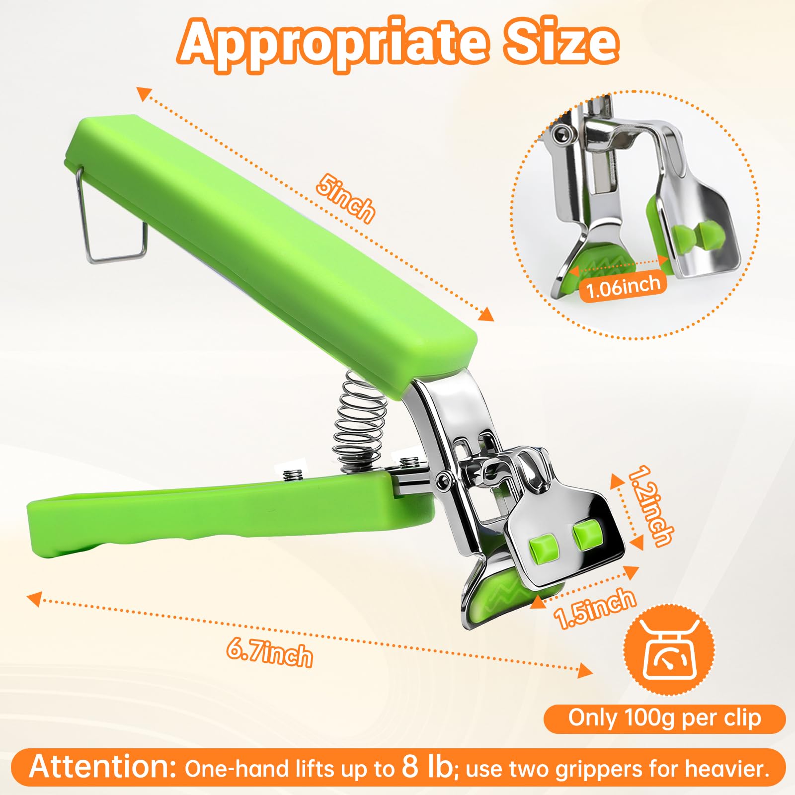 Bonison reinforced stainless-steel jaws provide sturdy grip for hot items.