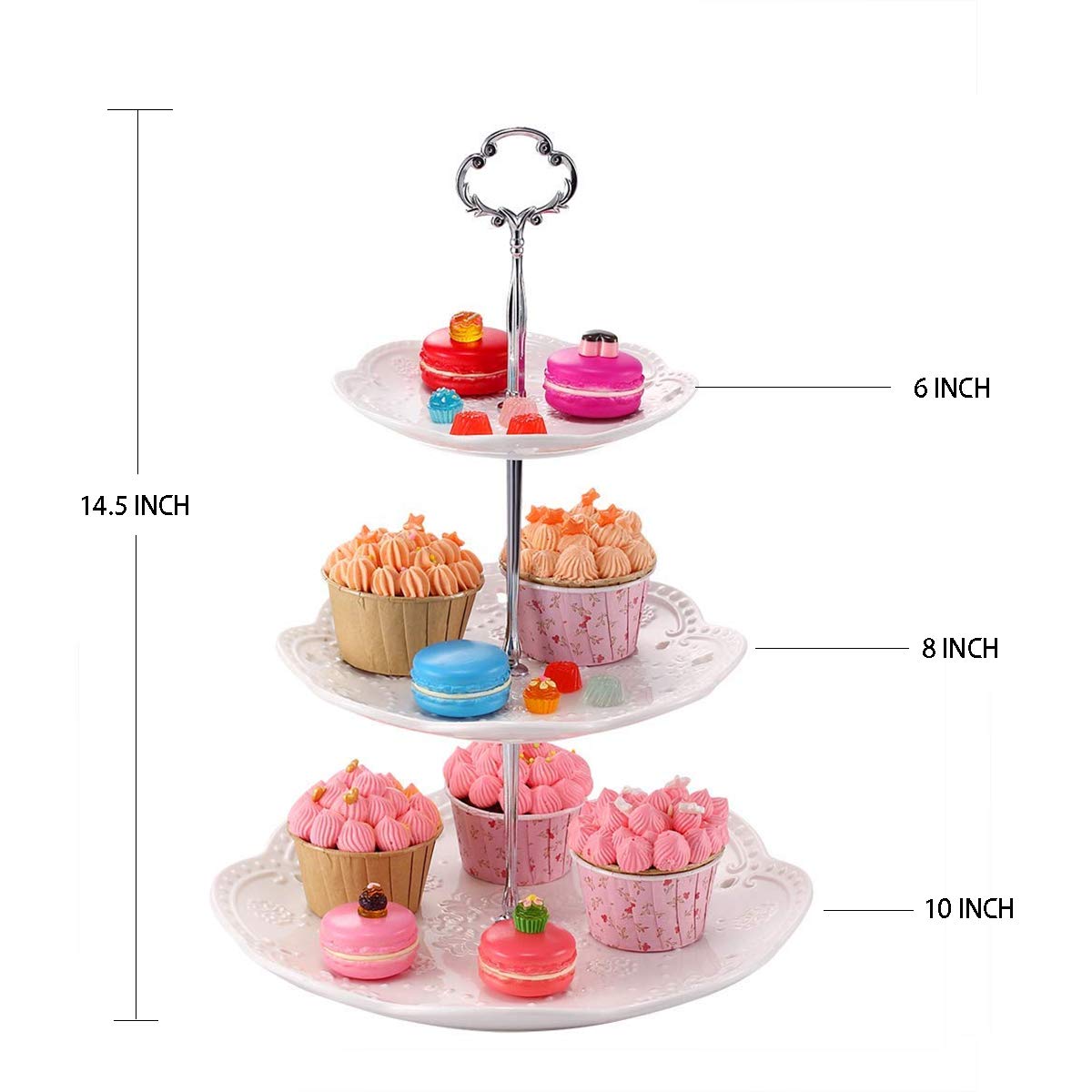 BonNoces dessert stand with silver ring bracket adds stylish stability for party platters