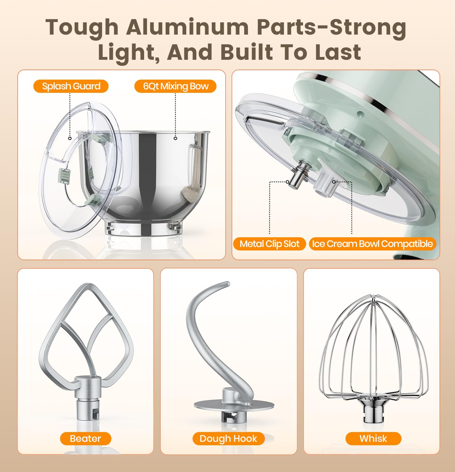 Whisk attachment from Bonnor creates light, creamy whipped mixtures