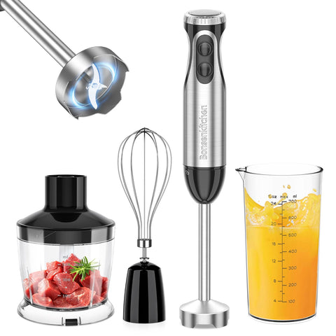 Bonsenkitchen 4-in-1 immersion blender front view for versatile blending tasks