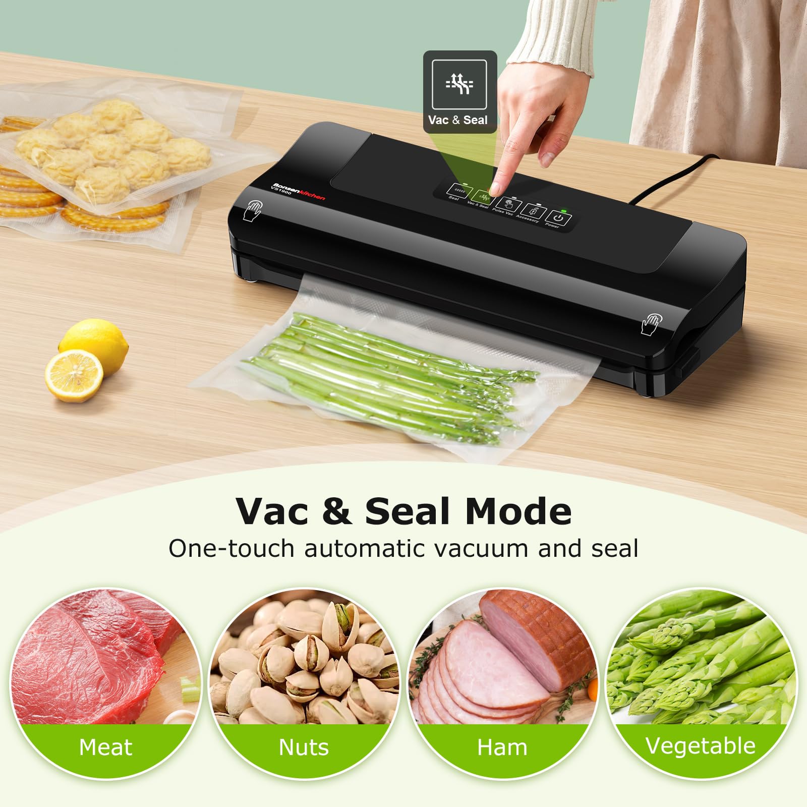Brushed stainless steel panel on Bonsenkitchen sealer for easy cleaning.