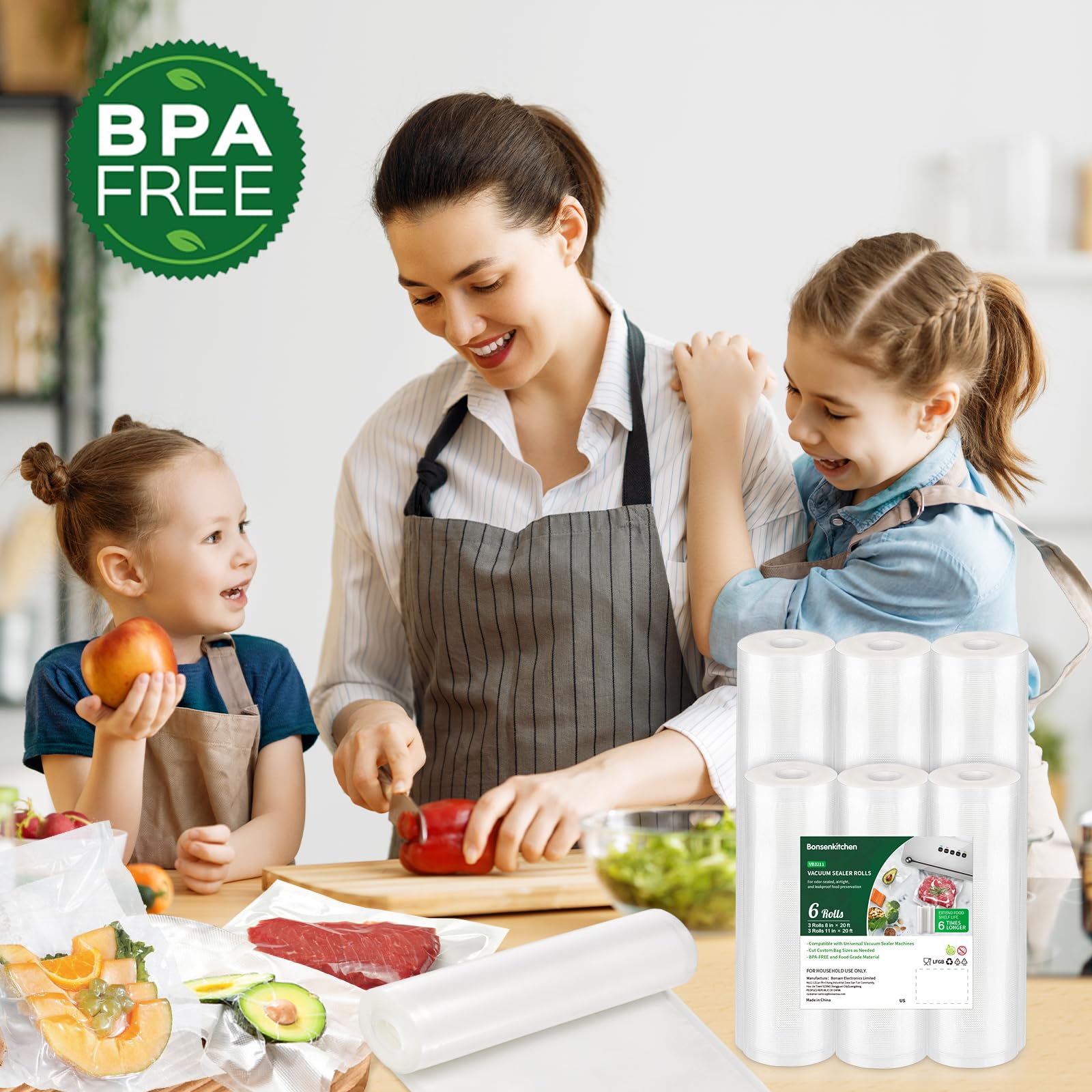 Bonsenkitchen easy-cut seal design simplifies bag creation for any size.