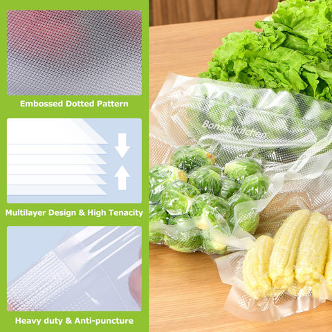 Bonsenkitchen embossed channels remove air for maximum freshness.
