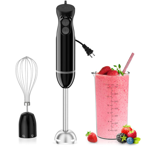 Bonsenkitchen immersion blender with 2-speed control for smooth sauces and silky smoothies.