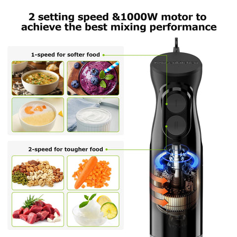 Bonsenkitchen immersion blender with 300W motor for consistent purees and marinades