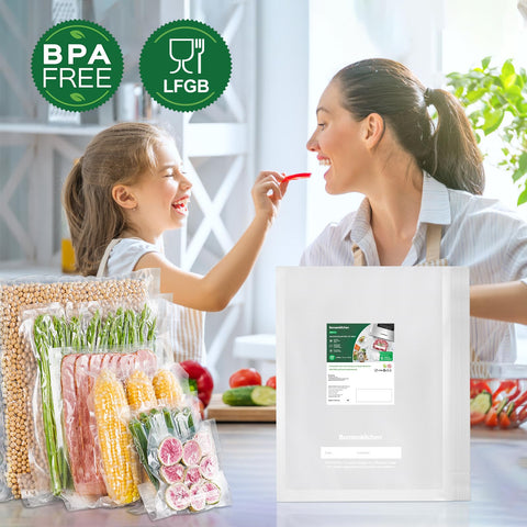 Bonsenkitchen sous vide-compatible bags allow precise cooking up to 195F