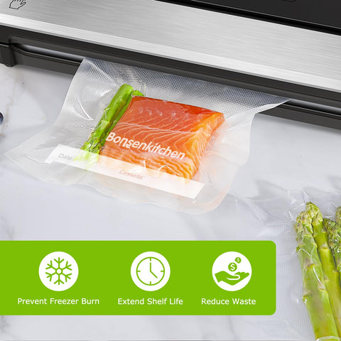 Bonsenkitchen universal-size bags; compatible with major sealers for easy use.