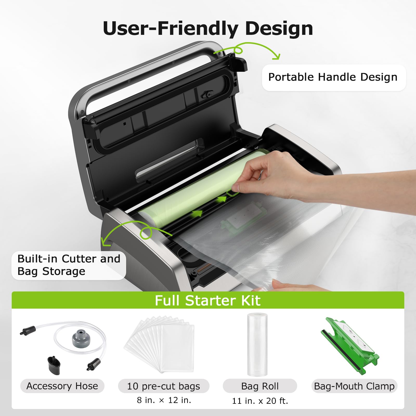 Bonsenkitchen vacuum sealer accessory port for attachments