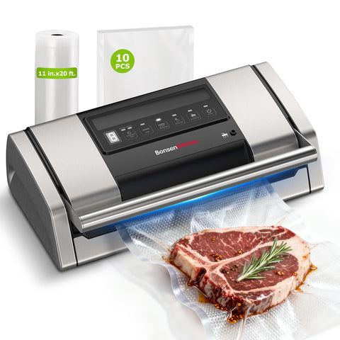 Bonsenkitchen vacuum sealer with digital display for precise meal prep
