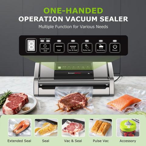 Bonsenkitchen vacuum sealer easy lock handle enables one handed use