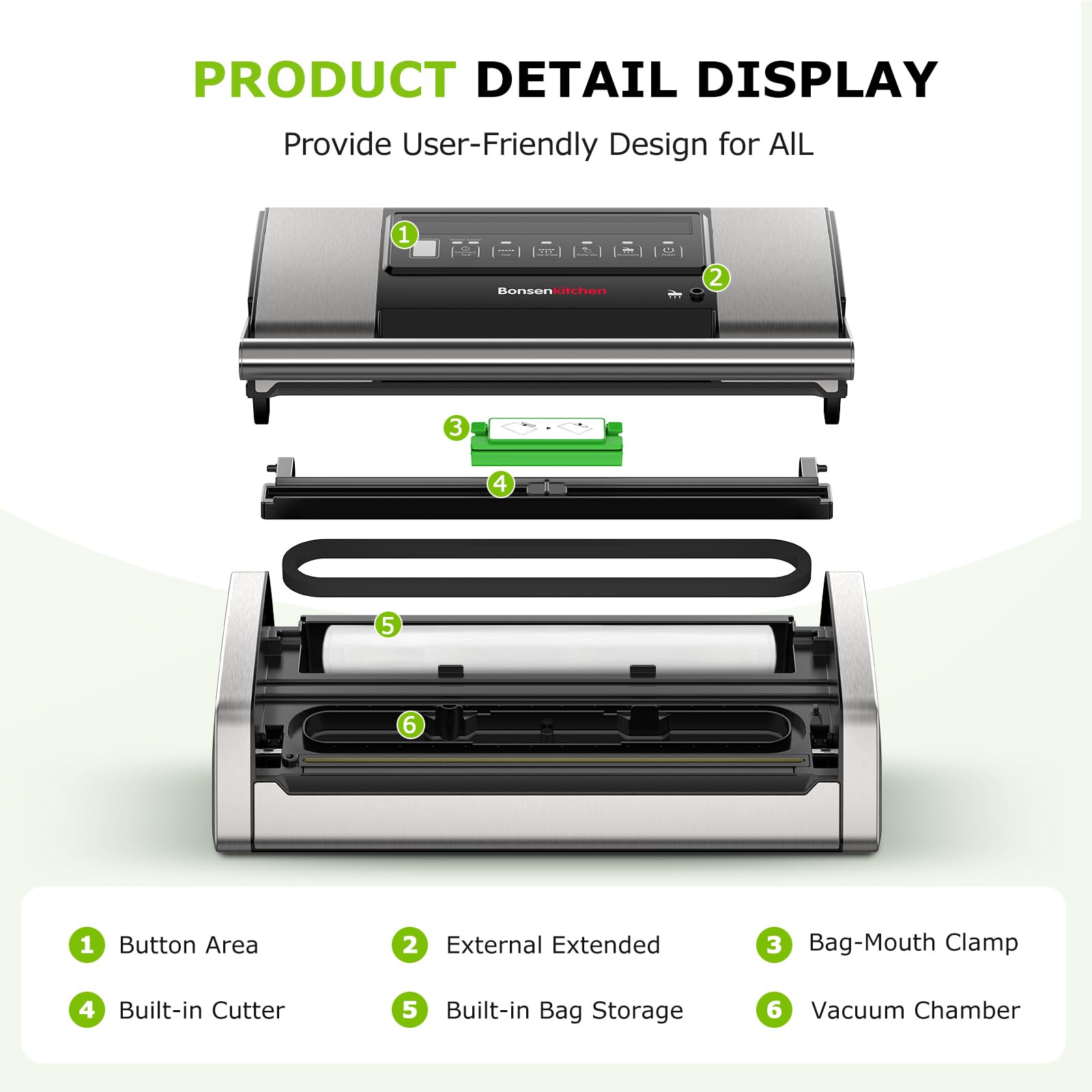 Four pump suction powers the Bonsenkitchen sealer for bulk prep