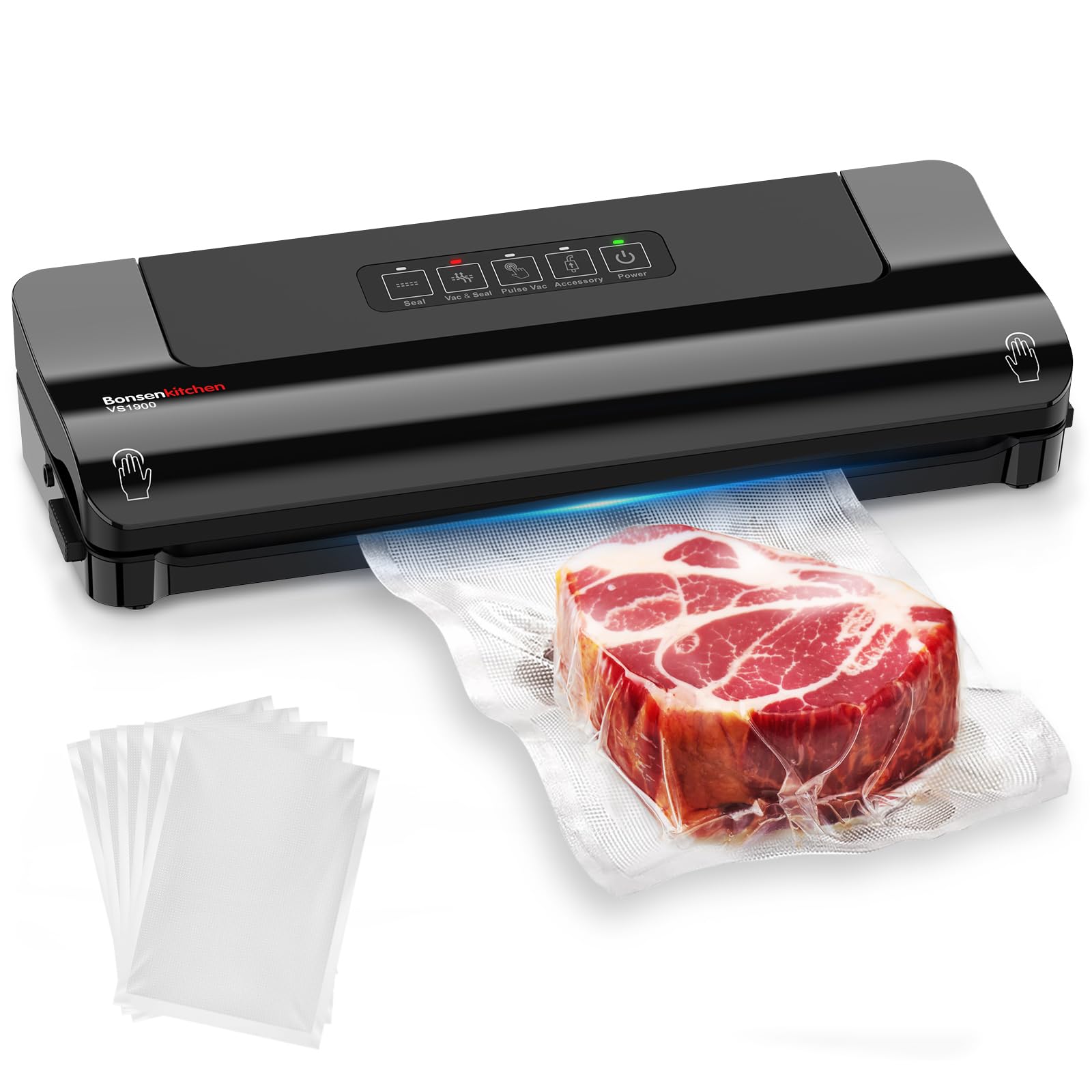 Bonsenkitchen vacuum sealer front view showing compact, space-saving design for kitchens.