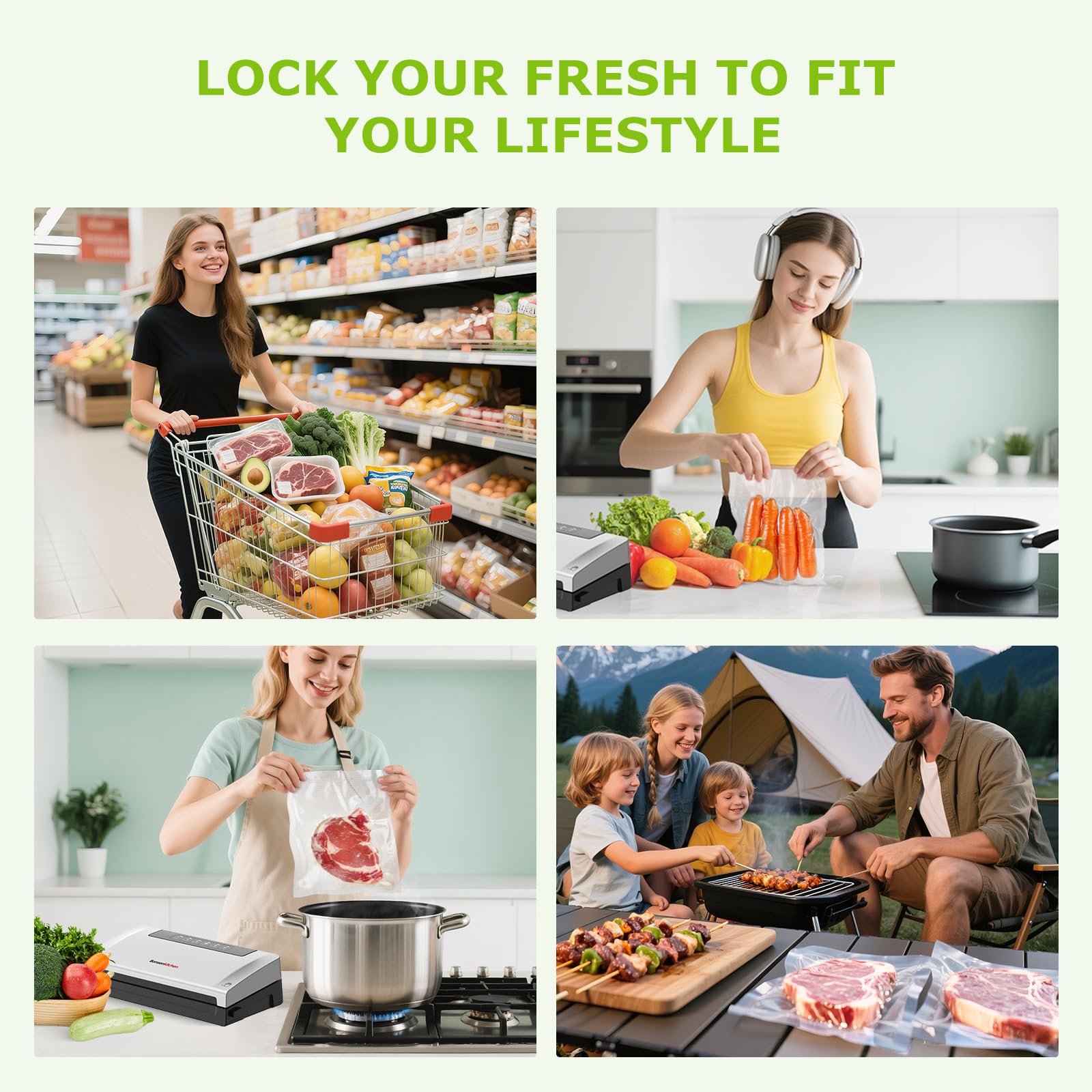 Bonsenkitchen vacuum sealer includes bags and roll for ready-to-use sealing.