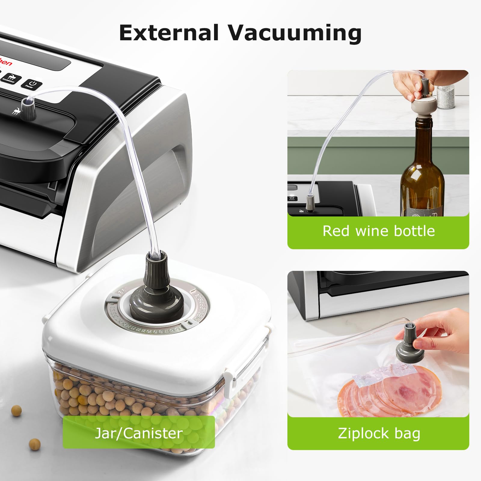 Bonsenkitchen vacuum sealer pulse vac function seals liquids effectively