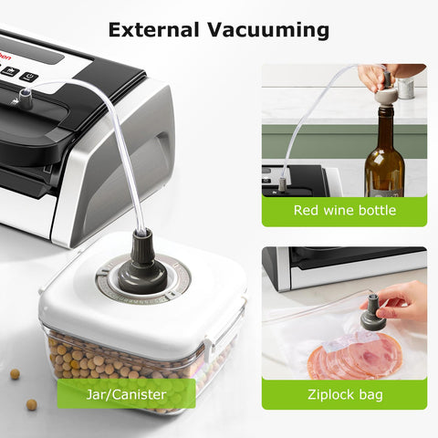 Bonsenkitchen vacuum sealer pulse vac function seals liquids effectively