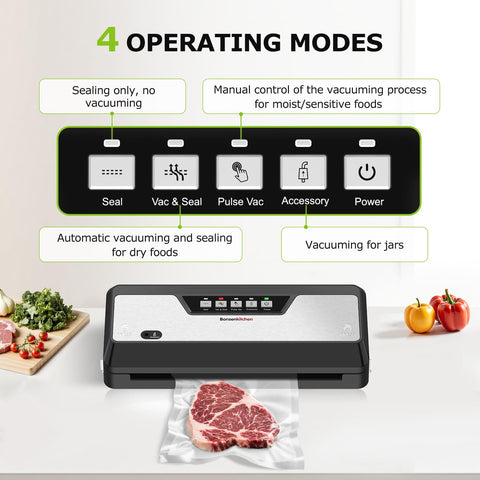 Bonsenkitchen sealer with roll storage drawer for organized meal prep.