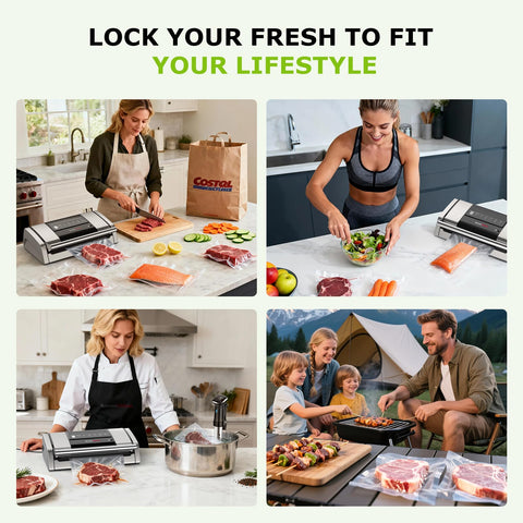 Bonsenkitchen vacuum sealer silver compact design for counters