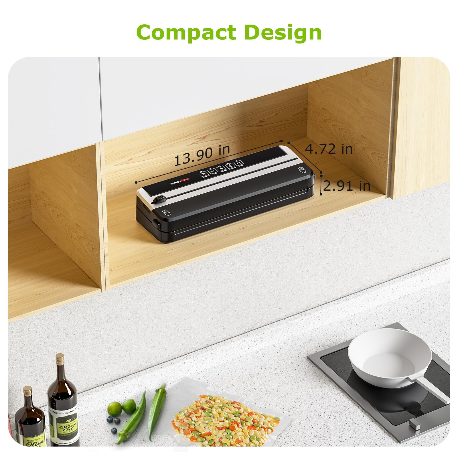 Bonsenkitchen starter kit includes bags and hose for immediate use