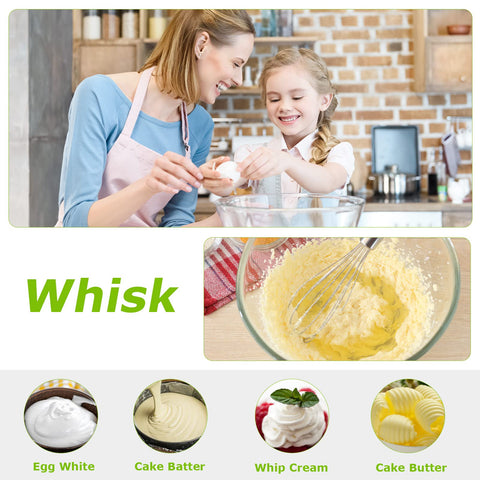 Bonsenkitchen whisk attachment ideal for whipping cream and batter.