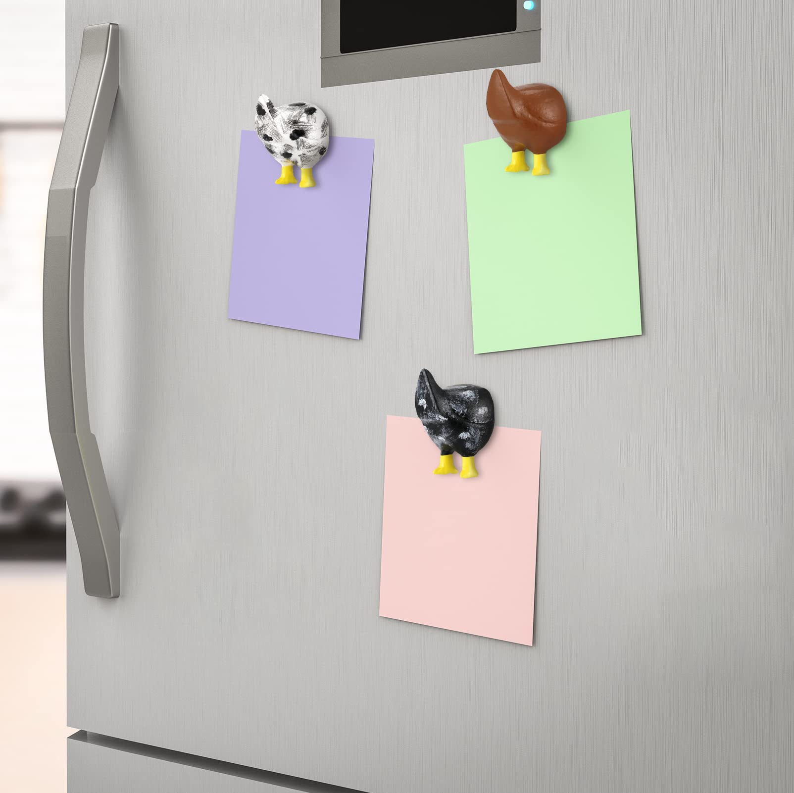 Bonuci resin chicken butt magnets, durable fridge decor that resists wear and tear.