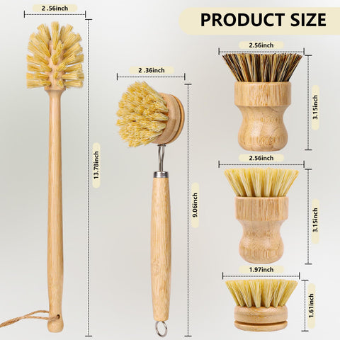 BONUMVITA natural 14-inch bottle brush with lanyard for easy hanging and reuse