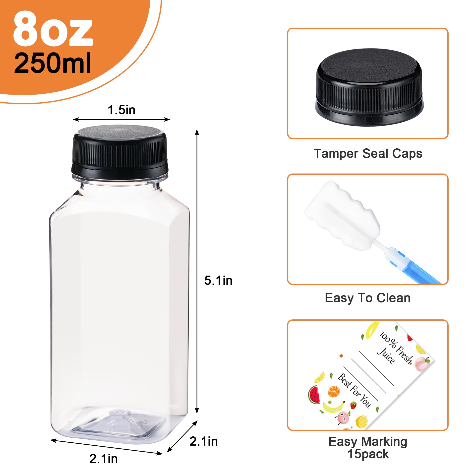 BOOMIBOO clear plastic bottle with cap showing transparent storage for juices