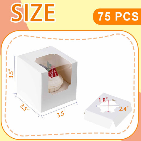 BOOMIBOO cupcake box with window lid ideal for gifting and portable presentation.
