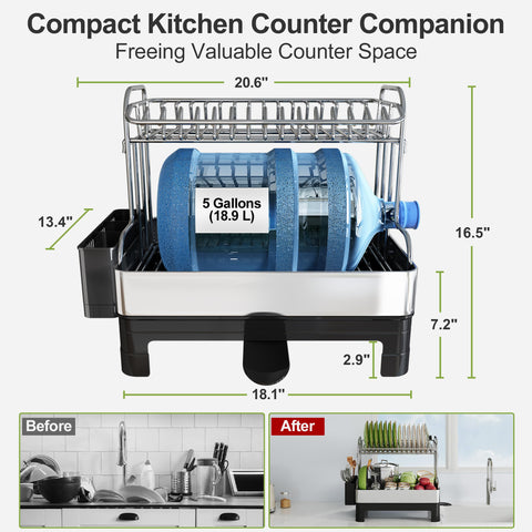 BOOSINY compact countertop rack demonstrates space-saving design for small kitchens