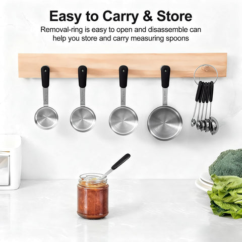 Bopei measuring cups in a tidy organizer for quick reach.
