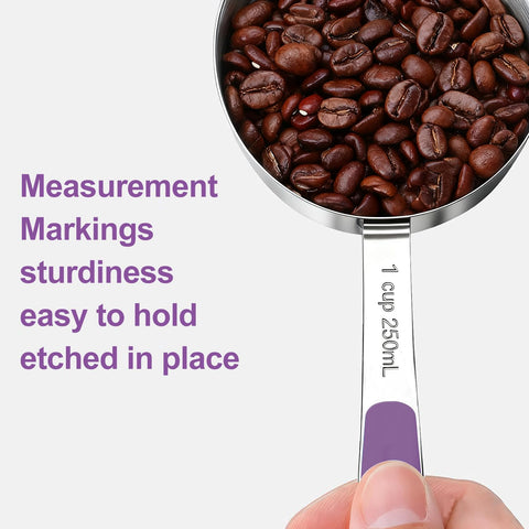 Bopei purple-handled set with color-coded measurements for quick, precise measuring.