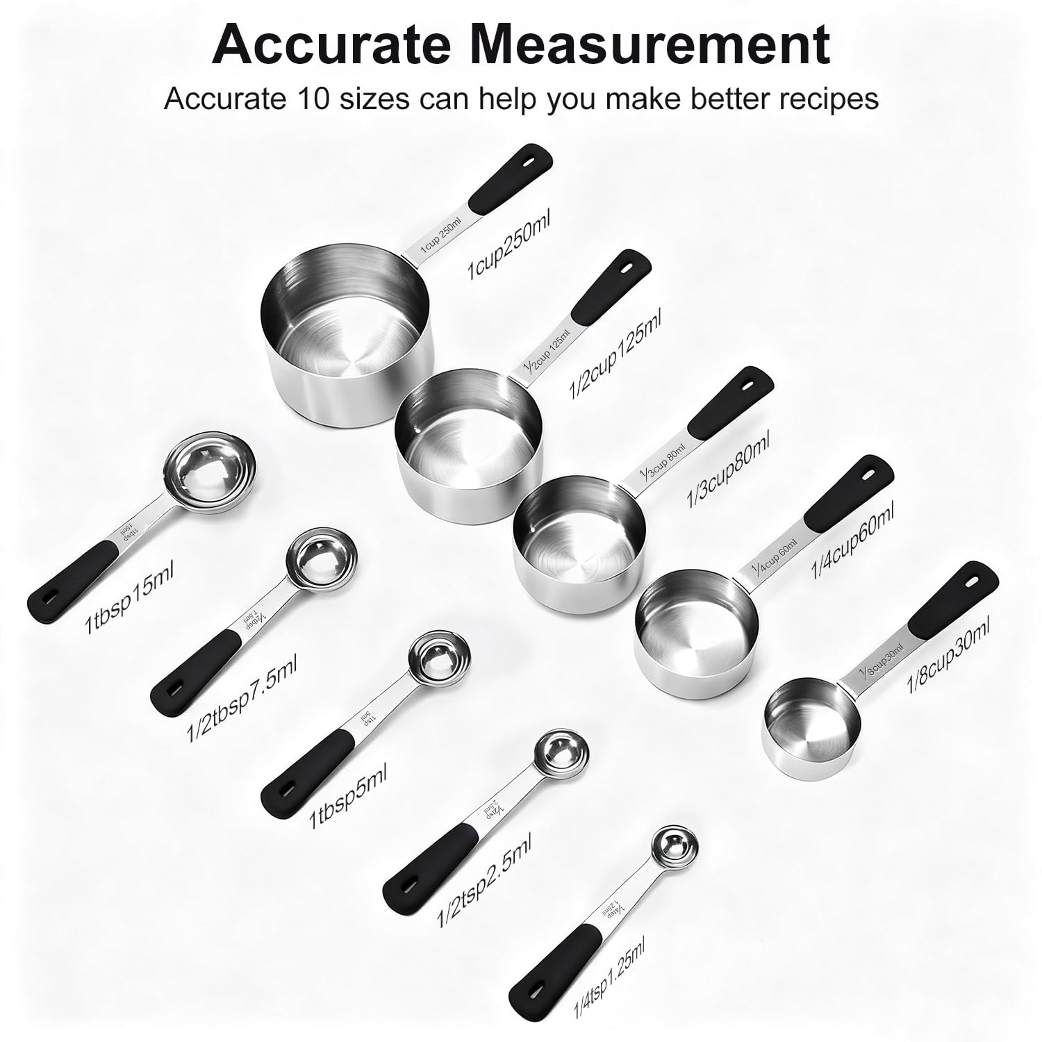 Bopei measuring cups stacked neatly to save drawer space.