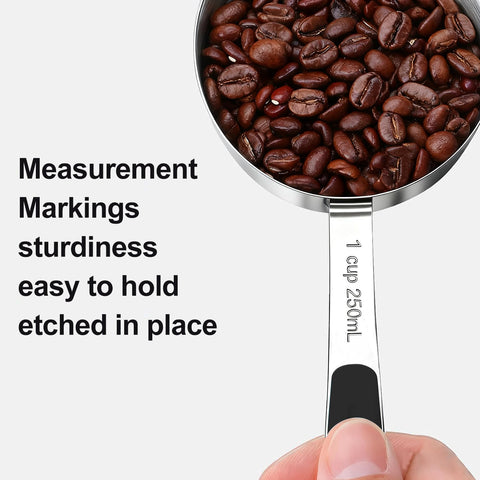 Bopei measuring spoons with color coded handles for easy identification.