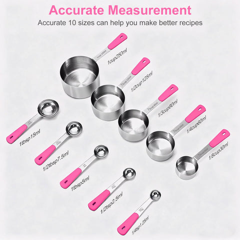 Bopei stackable measuring set with removable ring keeps drawers organized.