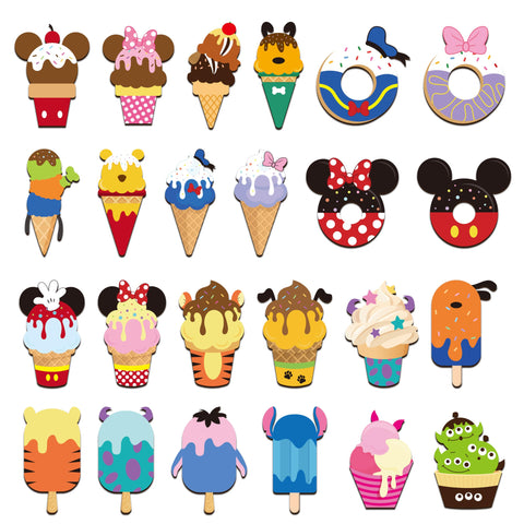 BOpusail ice cream mouse magnets 24-pack with varied poses for playful fridge decor.