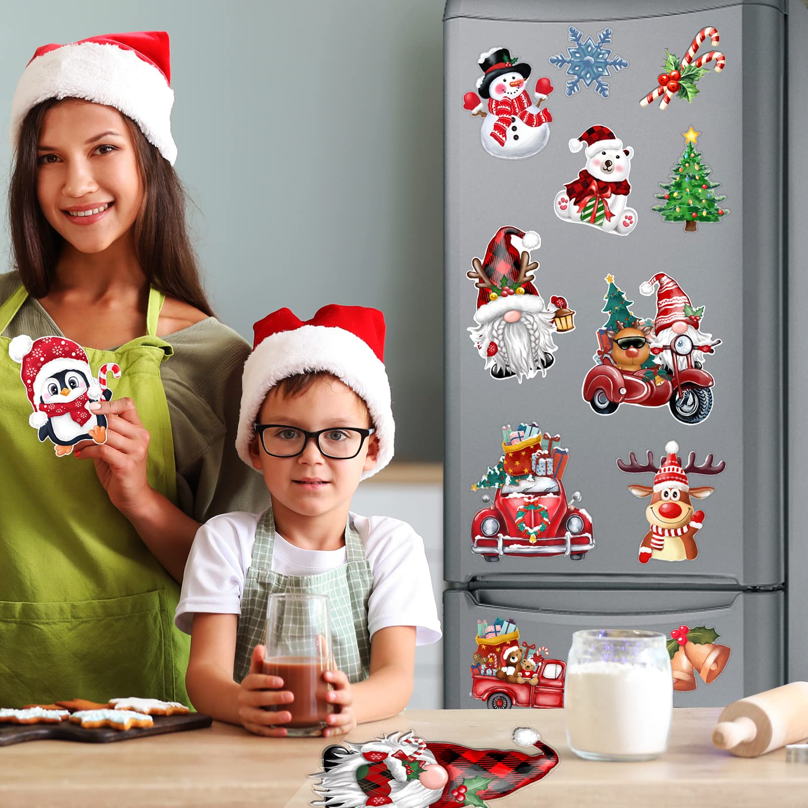BORAMDO Christmas element magnets create versatile wall accents