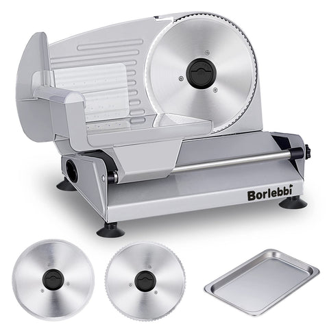 Borlebbi Meat Slicer blade close-up for precise, even slices.