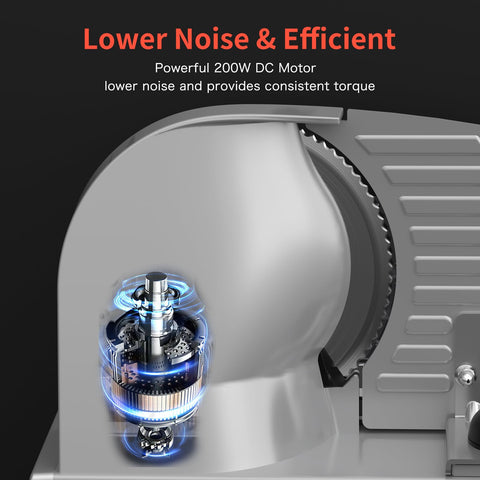 Borlebbi meat slicer with non-serrated blade for smooth cheese and bread slices.