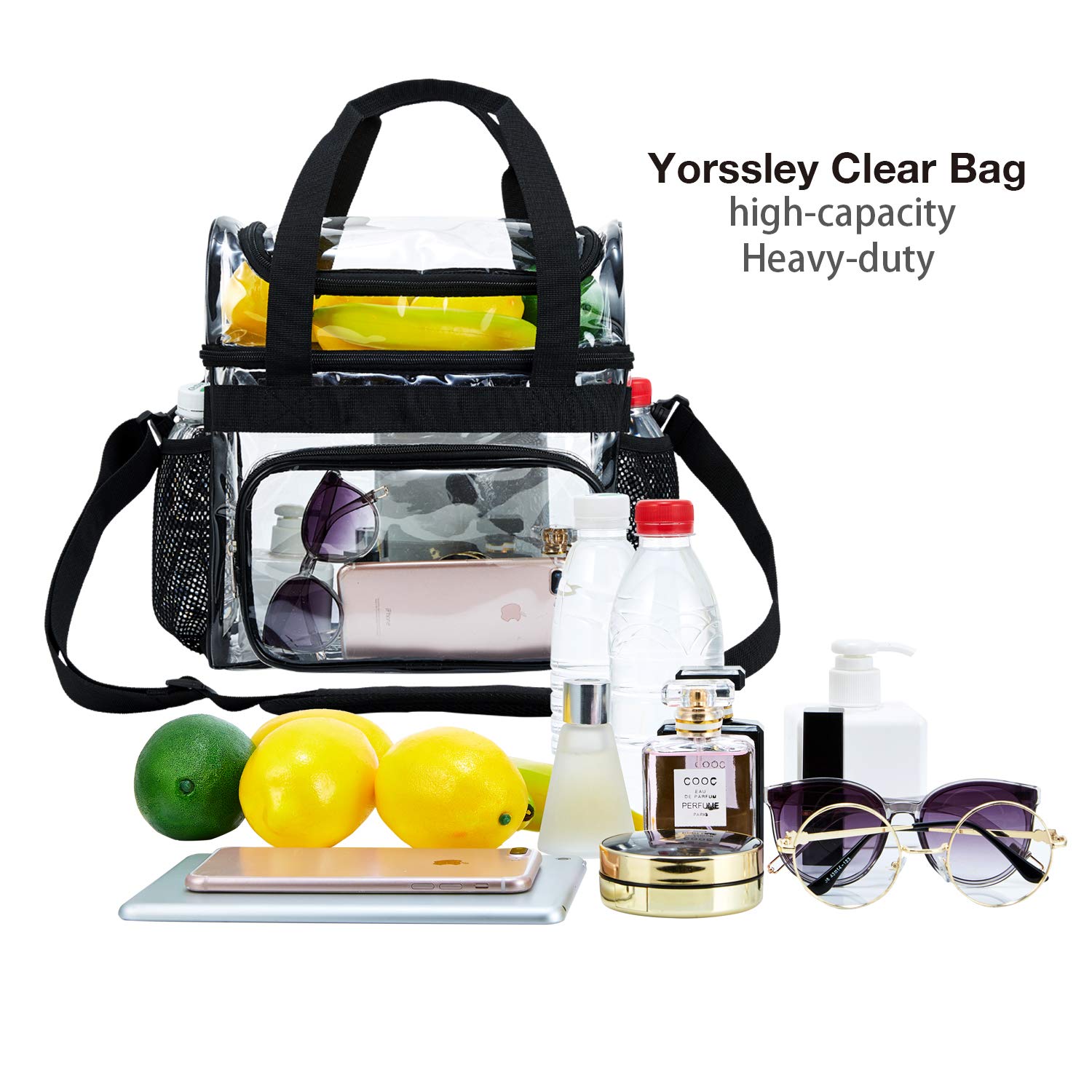 BORMELUN clear lunch bag measures 12x6x12 for versatile packing