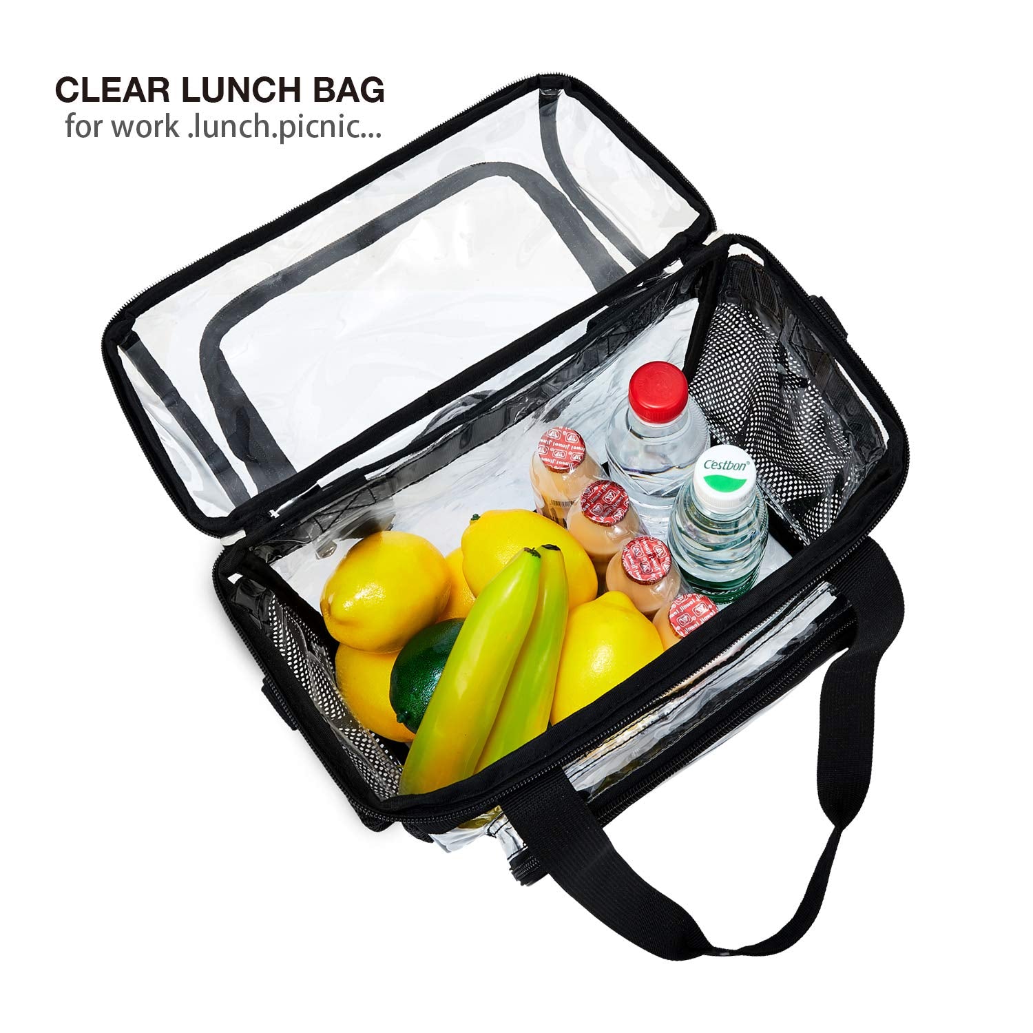BORMELUN clear lunch bag features double-stitched seams for lasting daily use