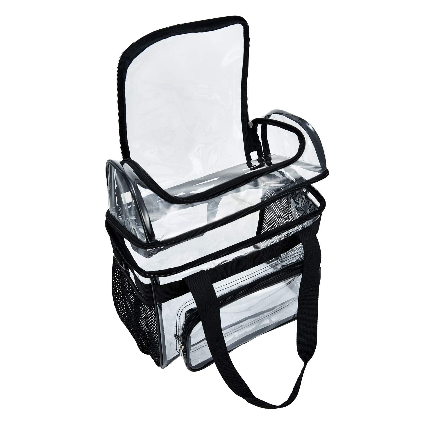 BORMELUN clear lunch bag with dual-layer design for organized meals at work