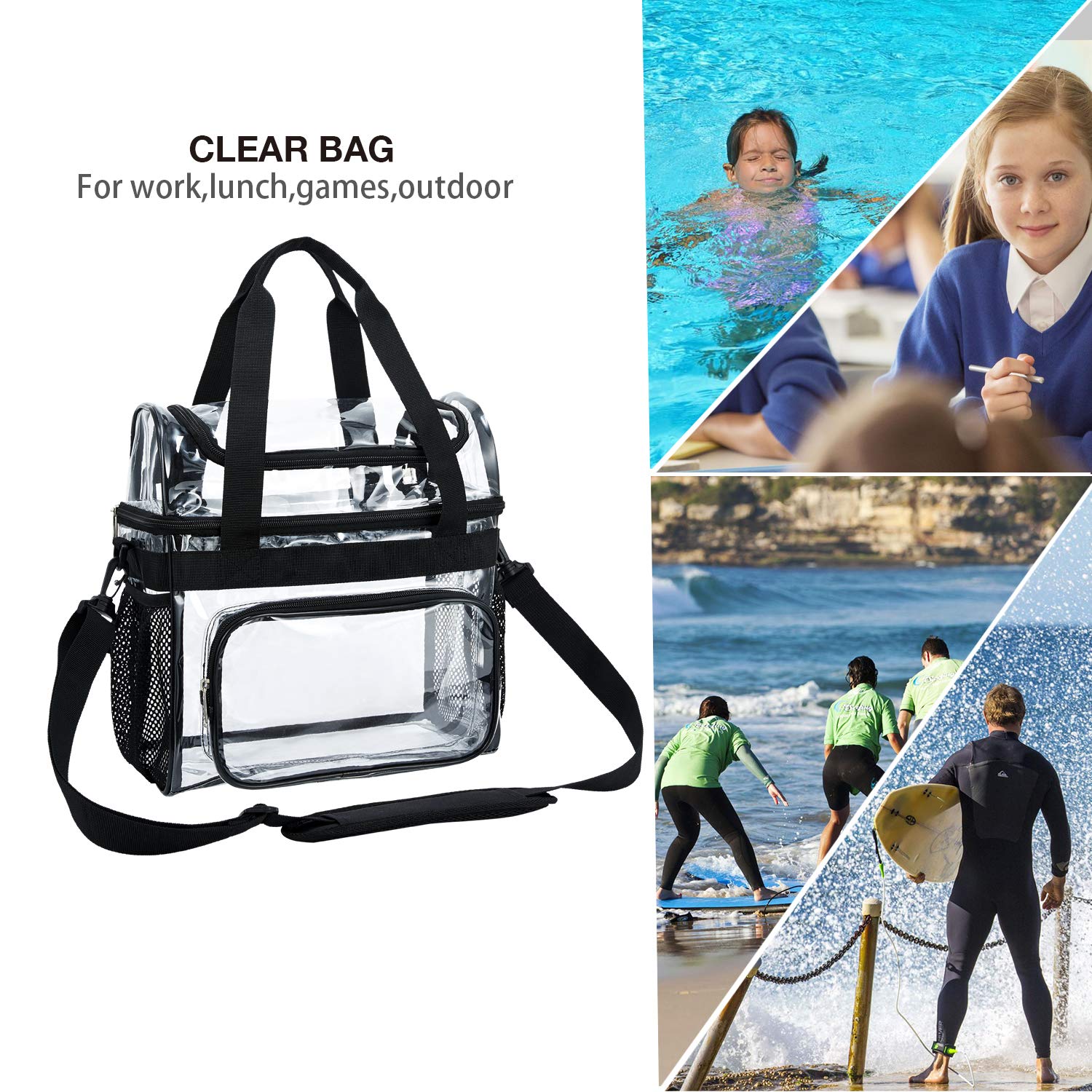 BORMELUN clear lunch bag ideal for correctional officers on the go
