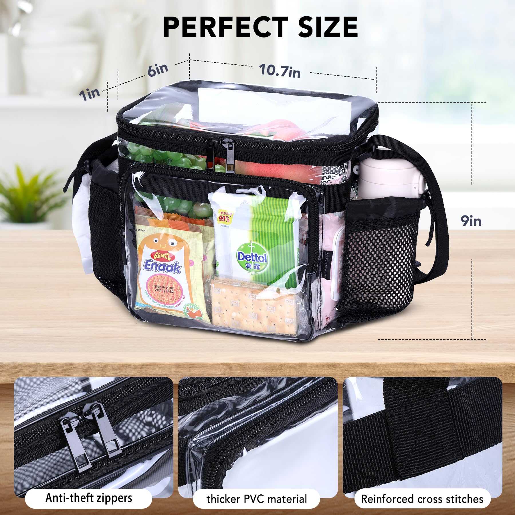 BORMELUN clear lunch box two-pocket design keeps main meals and small items neatly organized