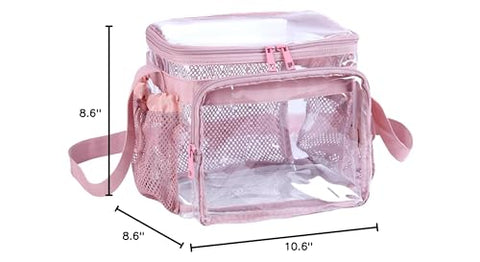 BORMELUN clear lunch bag pink, easy quick inspections at venues.
