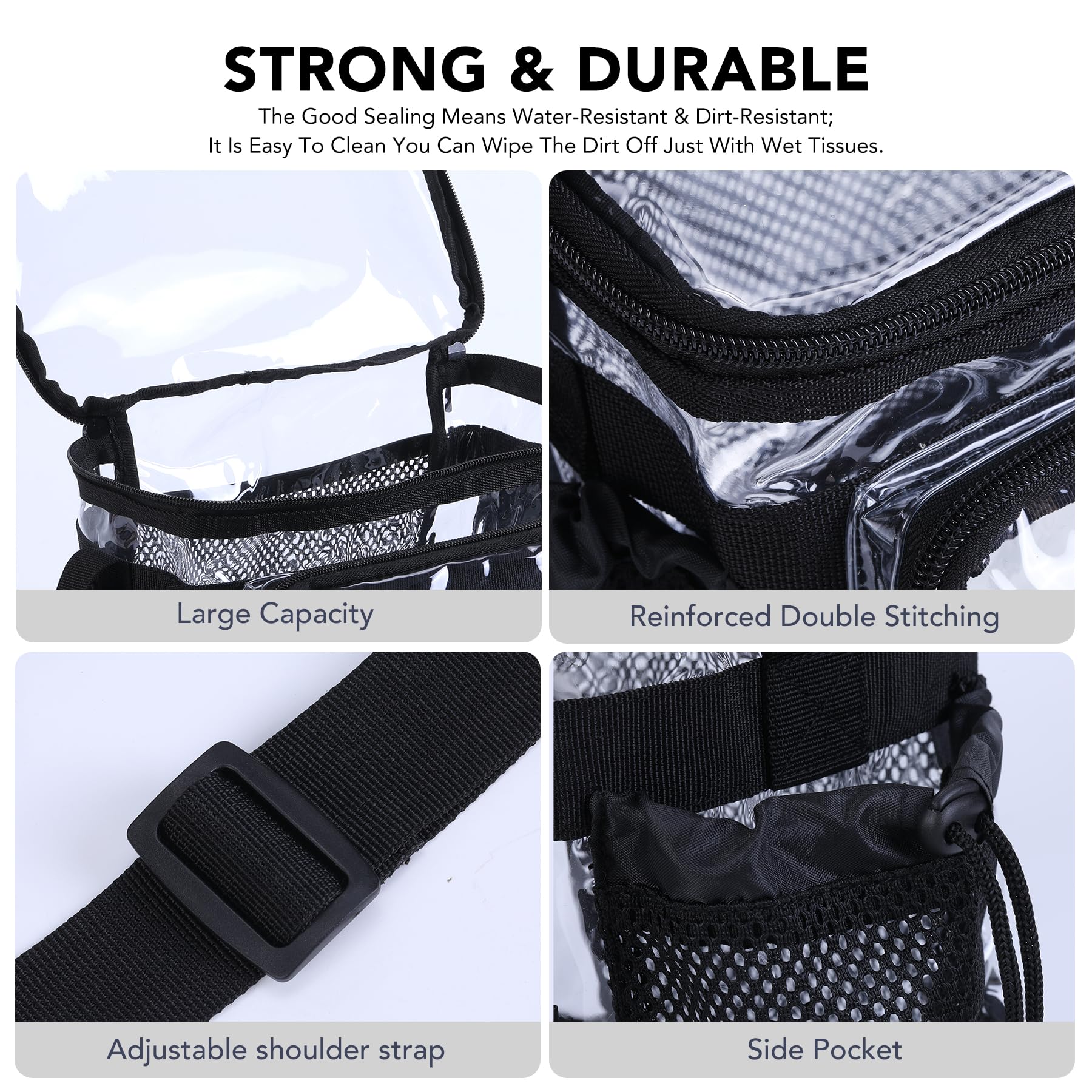 BORMELUN front pocket access image shows easy reach for utensils and napkins