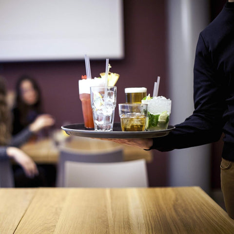 Clear, stackable Rock Bar glass design for easy storage