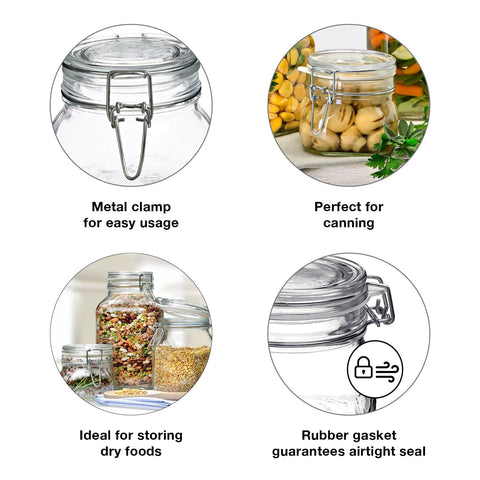 Bormioli Rocco Fido clear glass jar displays contents beautifully