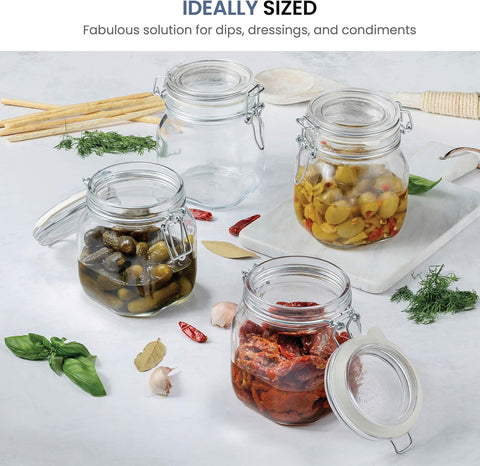 Bormioli Rocco Fido jar shows 0.75L capacity and seal