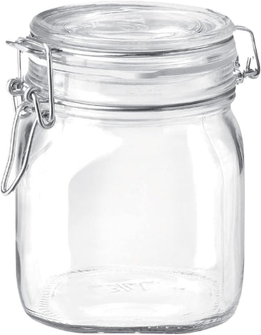 Bormioli Rocco Fido jar close-up with airtight clamp for freshness